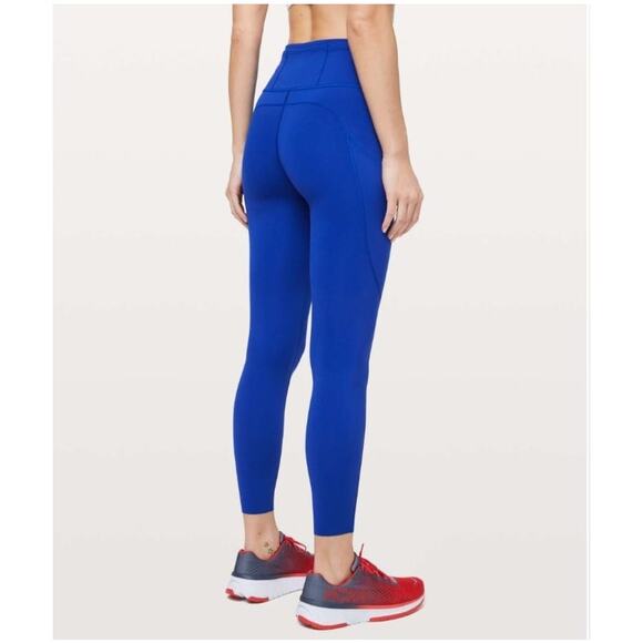 Lululemon women Fast & Free 7/8 Tight II *Non-Reflective Nulux 25" blue size 6 - Picture 6 of 14